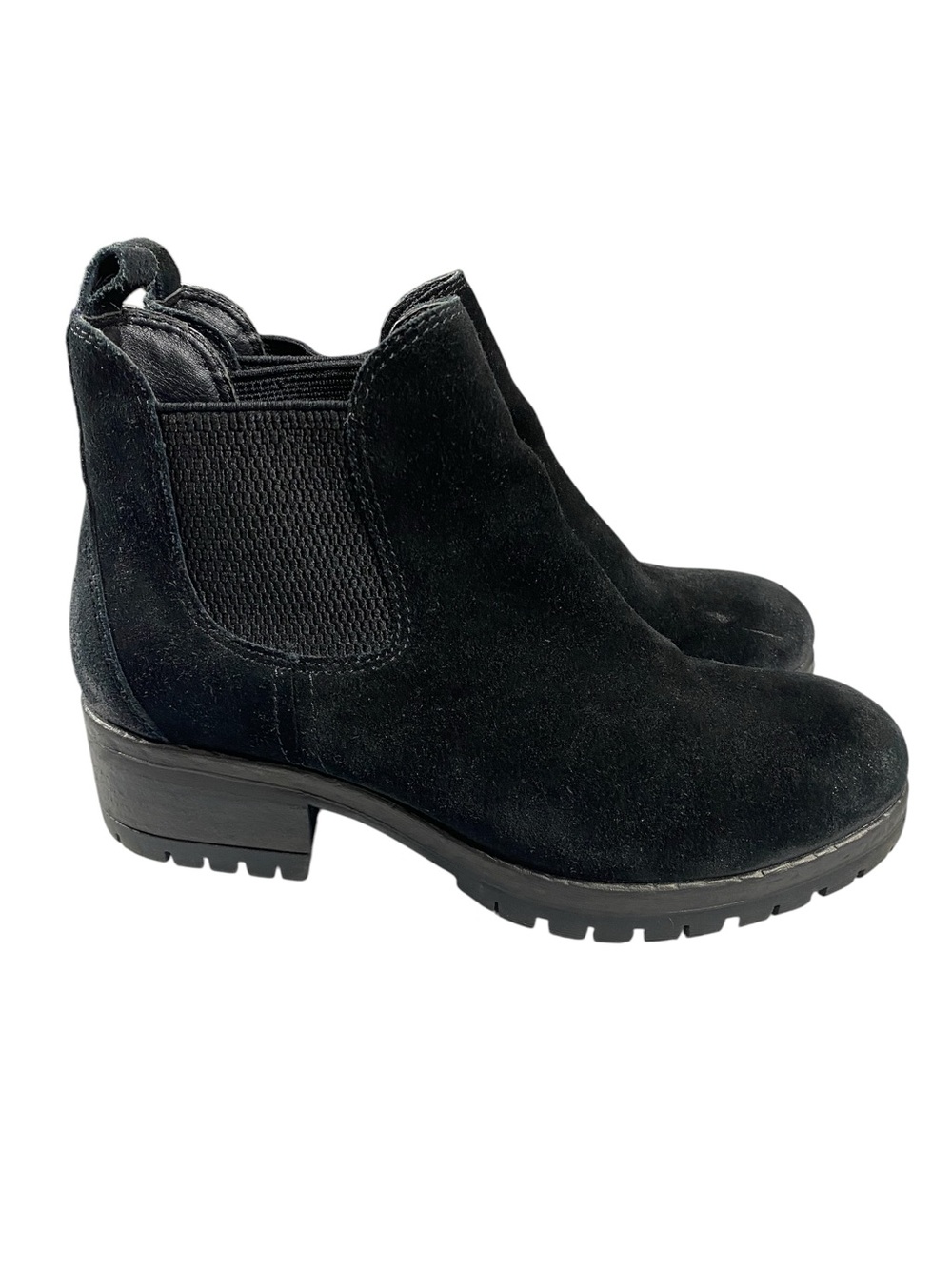 Salvia Cachet Black Suede Boots Size 37 Waterproof Lug Sole Chunky Rugged